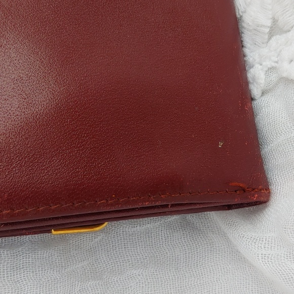 Cartier Kisslock Tri-fold Bordeaux Long Leather Wallet - Picture 8 of 17